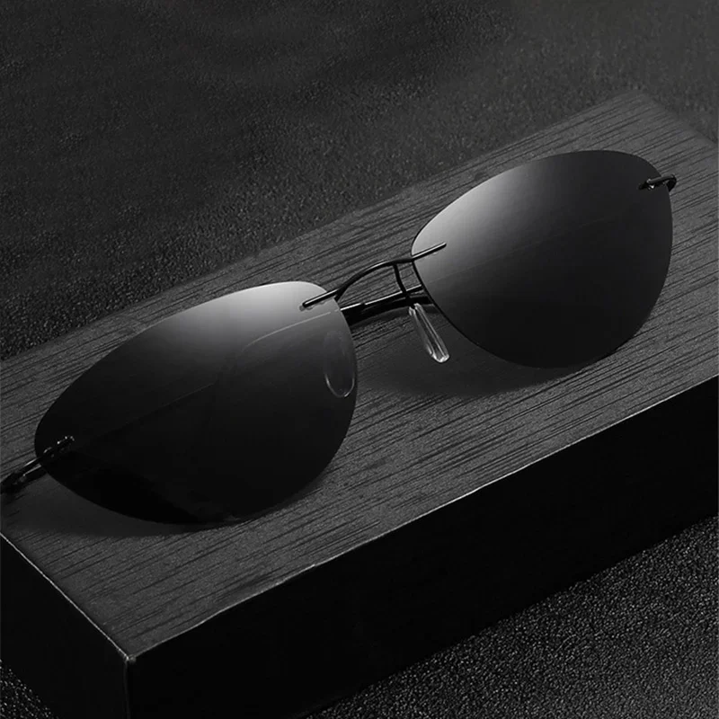 แว่นกันแดดโพลาไรซ์ Ultralight  - Men'S Fashion Rimless Glasses บทวิจารณ์และราคา