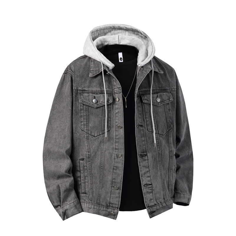 ผู้ชายHooded Denimแจ็คเก็ตผู้ช - Bomber Jacket Men บทวิจารณ์และราคา